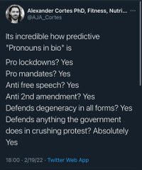 The predictive power of pronouns in bio