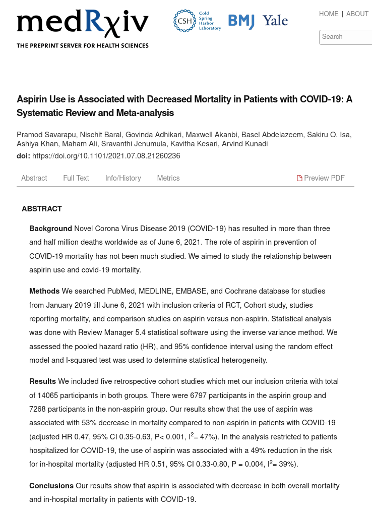 Screenshot 2021-10-13 at 15-26-21 Aspirin Use is Associated with Decreased Mortality in Patients with COVID-19 A Systematic[...].png