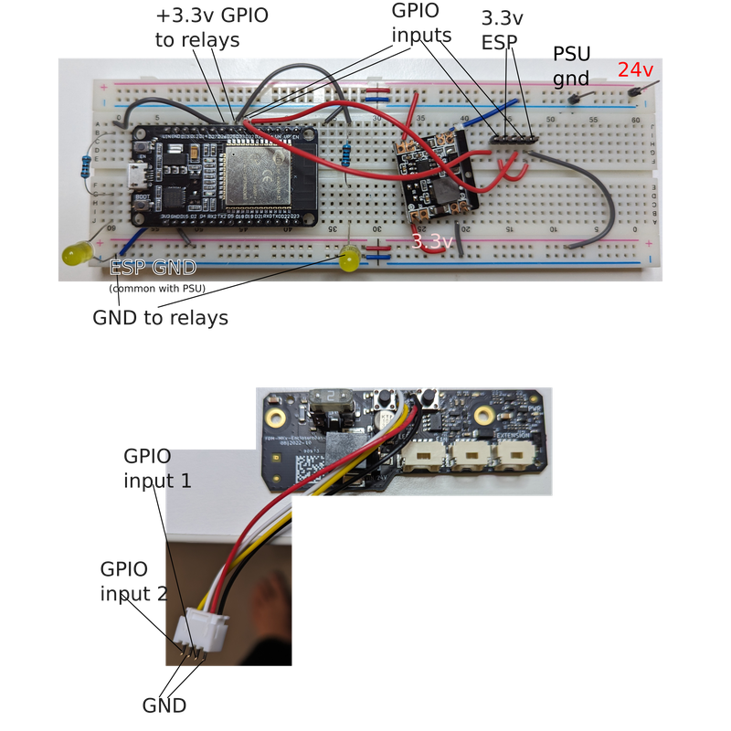 Photographical diagram of breadboard circuit to test push buttons.svg